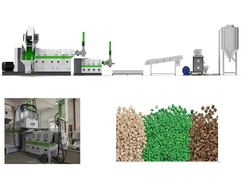 ফিল্ম পুনর্ব্যবহারযোগ্য জন্য প্লাস্টিক Pelletizing মেশিন